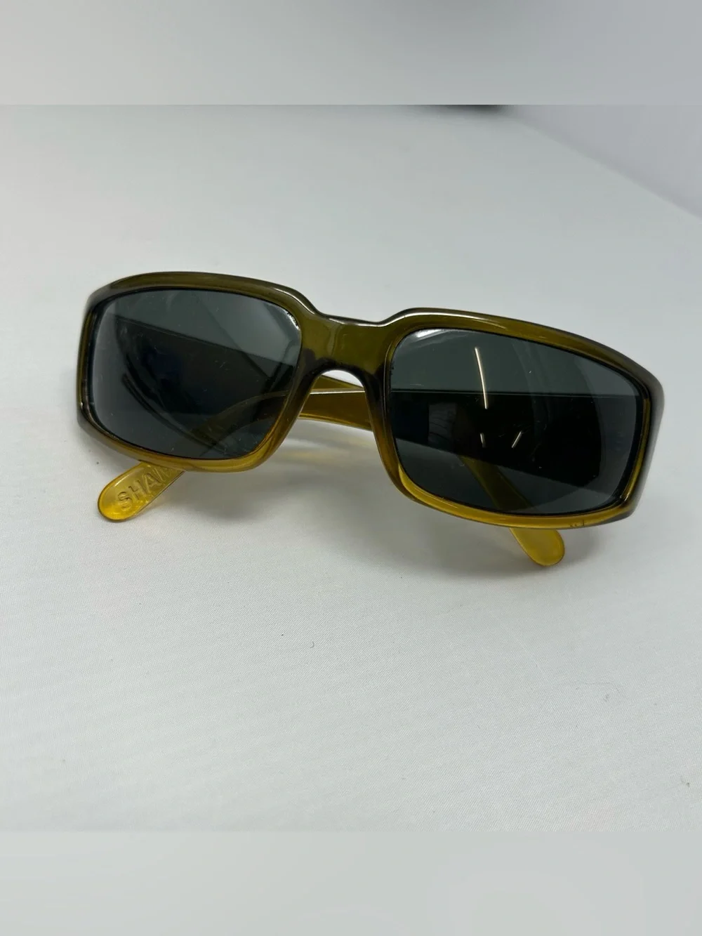 VTG Y2K VonZipper Wrap Sunglasses Sham Gradient Frames Green To Yellow